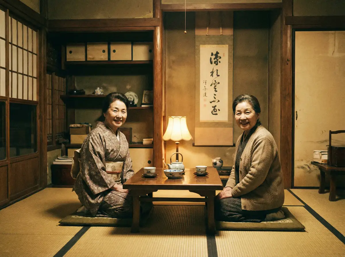 两位优雅的 《九色tv》_九色tv最新地址 | 深度揭秘九色tv 在日式茶室中品茶交谈